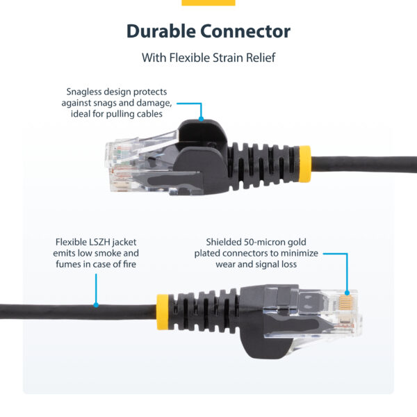 StarTech.com 1.5 m CAT6 Cable - Slim - Snagless RJ45 Connectors - Grey