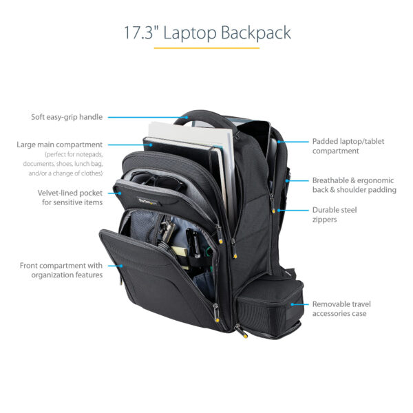 StarTech.com 17.3" Laptop Backpack with Removable Accessory Organizer StarTech.com 17.3" Laptop Backpack with Removable Accessory Organizer