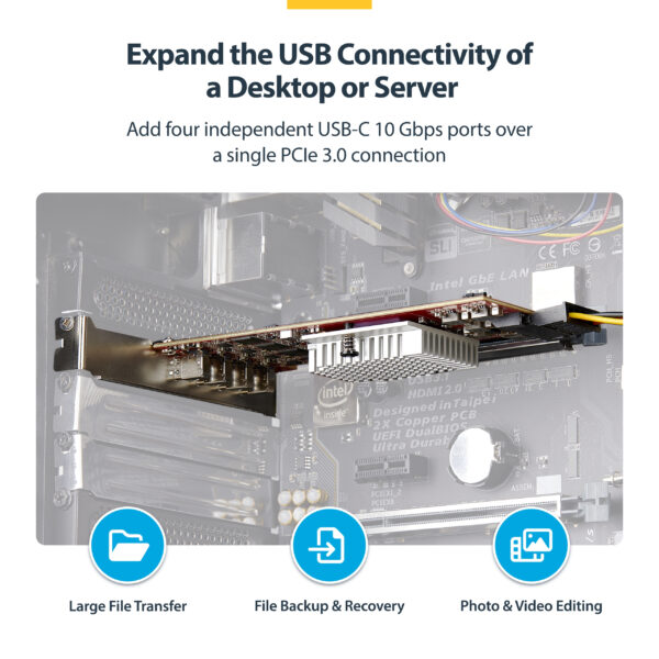 StarTech.com 4-Port USB Type-C PCIe Card, USB 3.2 10Gbps, USB-C PCI StarTech.com 4-Port USB Type-C PCIe Card, USB 3.2 10Gbps, USB-C PCI