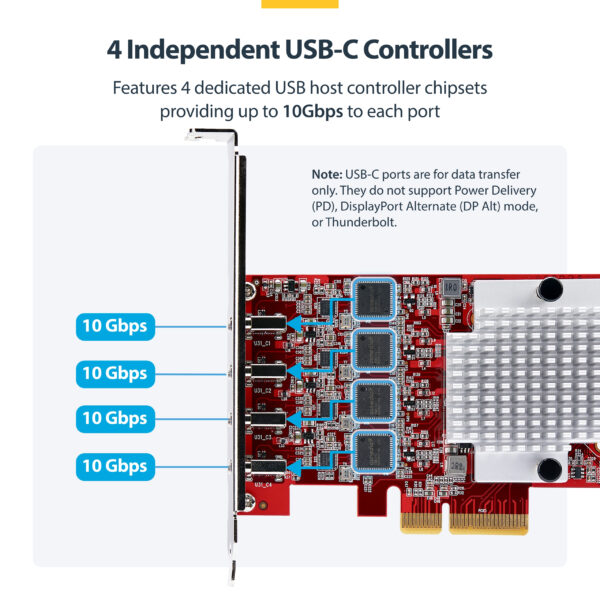 StarTech.com 4-Port USB Type-C PCIe Card, USB 3.2 10Gbps, USB-C PCI StarTech.com 4-Port USB Type-C PCIe Card, USB 3.2 10Gbps, USB-C PCI