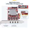 StarTech.com 4-Port USB Type-C PCIe Card, USB 3.2 10Gbps, USB-C PCI StarTech.com 4-Port USB Type-C PCIe Card, USB 3.2 10Gbps, USB-C PCI