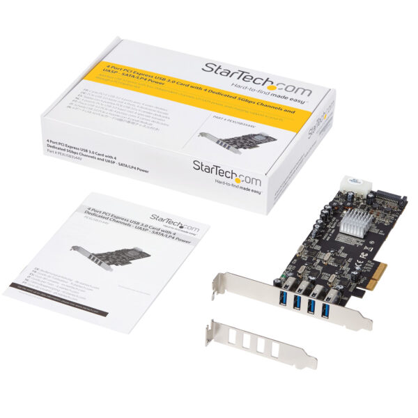 StarTech.com 4 Port USB 3.0 PCIe Card w/ 4 Dedicated 5Gbps Channels StarTech.com 4 Port USB 3.0 PCIe Card w/ 4 Dedicated 5Gbps Channels
