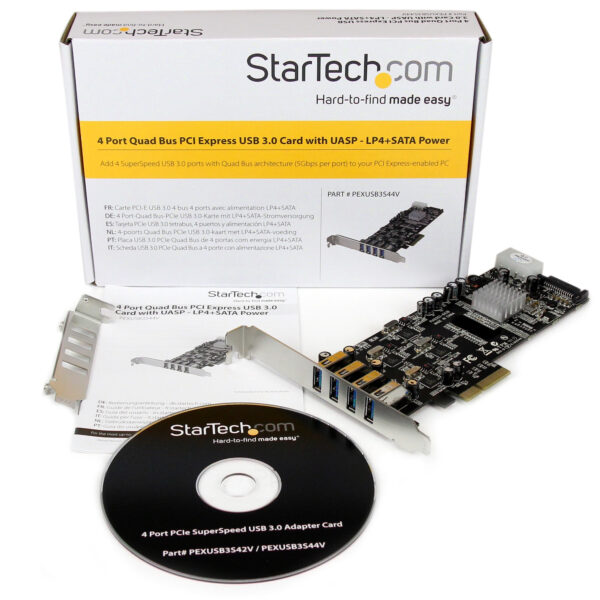 StarTech.com 4 Port USB 3.0 PCIe Card w/ 4 Dedicated 5Gbps Channels StarTech.com 4 Port USB 3.0 PCIe Card w/ 4 Dedicated 5Gbps Channels