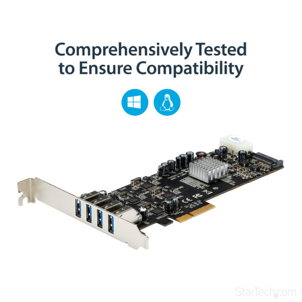 StarTech.com 4 Port USB 3.0 PCIe Card w/ 4 Dedicated 5Gbps Channels StarTech.com 4 Port USB 3.0 PCIe Card w/ 4 Dedicated 5Gbps Channels