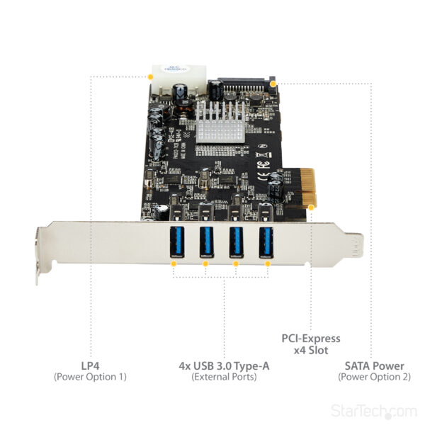StarTech.com 4 Port USB 3.0 PCIe Card w/ 4 Dedicated 5Gbps Channels StarTech.com 4 Port USB 3.0 PCIe Card w/ 4 Dedicated 5Gbps Channels