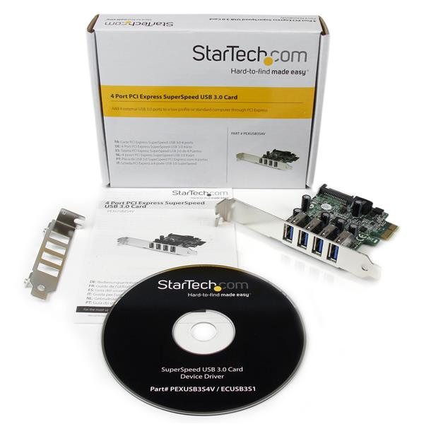 StarTech.com 4 Port PCI Express PCIe SuperSpeed USB 3.0 Controller StarTech.com 4 Port PCI Express PCIe SuperSpeed USB 3.0 Controller