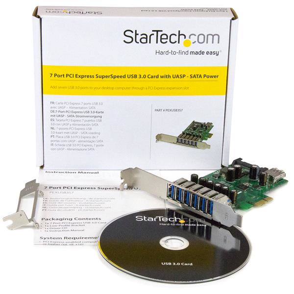 StarTech.com 7-Port PCI Express USB 3.0 Card - Standard and StarTech.com 7-Port PCI Express USB 3.0 Card - Standard and