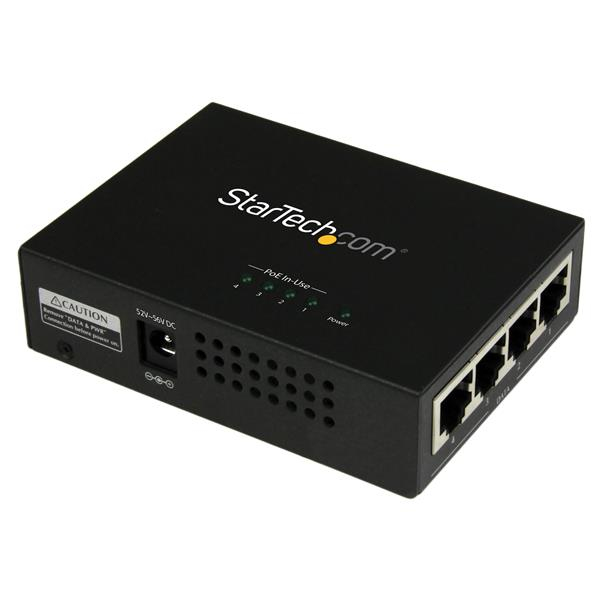 StarTech.com 4-Port Gigabit Midspan - PoE+ Injector - 802.3at/af StarTech.com 4-Port Gigabit Midspan - PoE+ Injector - 802.3at/af