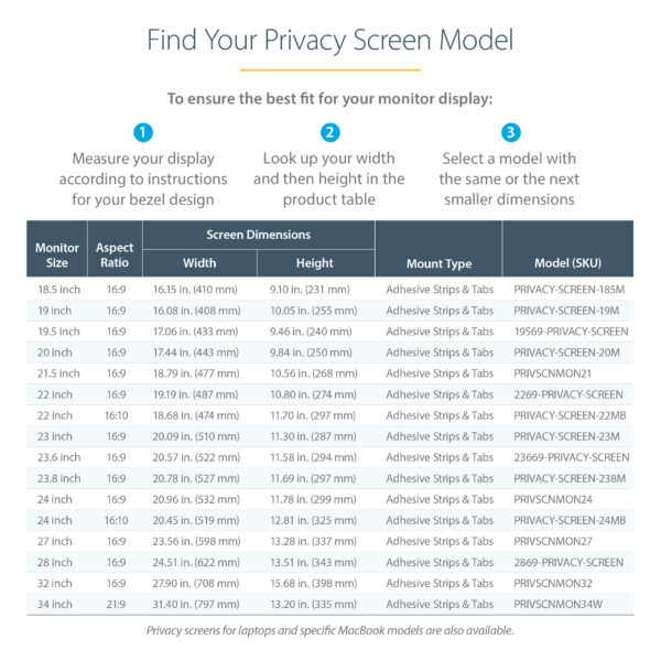 StarTech.com Monitor Privacy Screen for 32 inch PC Display - Computer