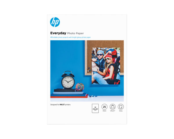 HP Everyday Photo Paper, Glossy, 200 g/m2, A4 (210 x 297 mm), 25