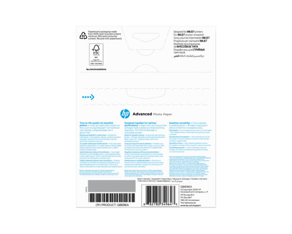 HP Advanced Photo Paper, Glossy, 250 g/m2, 13 x 18 cm (127 x 178 mm), HP Advanced Photo Paper, Glossy, 250 g/m2, 13 x 18 cm (127 x 178 mm),