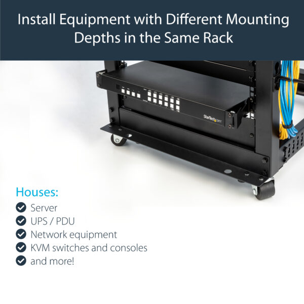 StarTech.com Rail Depth Adapter Kit for Server Racks - 1U StarTech.com 2U Server Rack Depth Extender Adapter Kit with 4”