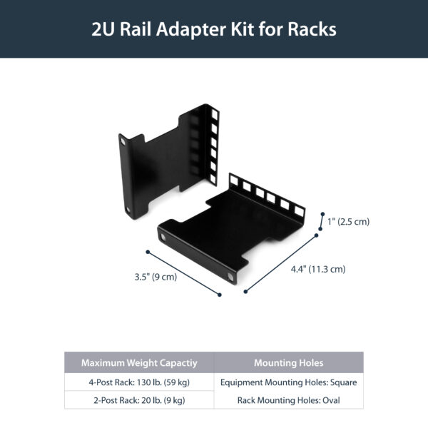 StarTech.com 2U Server Rack Depth Extender Adapter Kit with 4” StarTech.com 2U Server Rack Depth Extender Adapter Kit with 4”