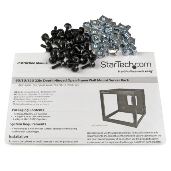 StarTech.com 12U Hinged Open Frame Wall-Mount Server Rack - 22 in. StarTech.com 12U Hinged Open Frame Wall-Mount Server Rack - 22 in.