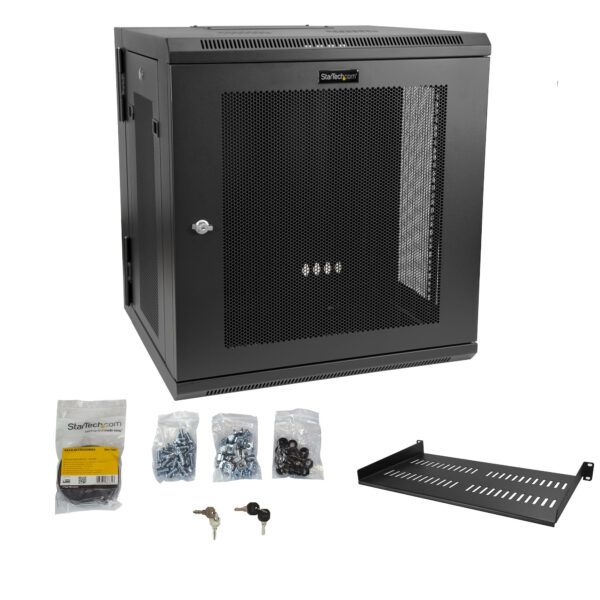 StarTech.com 4-Post 12U Wall Mount Network Cabinet with 1U Shelf, 19" StarTech.com 4-Post 12U Wall Mount Network Cabinet with 1U Shelf, 19"