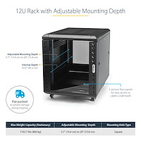 StarTech.com 4-Post 12U Server Rack Cabinet, Lockable 19" Data Rack StarTech.com 4-Post 12U Server Rack Cabinet, Lockable 19" Data Rack