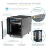StarTech.com 4-Post 12U Server Rack Cabinet, Lockable 19" Data Rack StarTech.com 4-Post 12U Server Rack Cabinet, Lockable 19" Data Rack