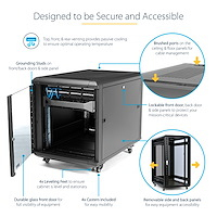 StarTech.com 4-Post 12U Server Rack Cabinet, Lockable 19" Data Rack StarTech.com 4-Post 12U Server Rack Cabinet, Lockable 19" Data Rack
