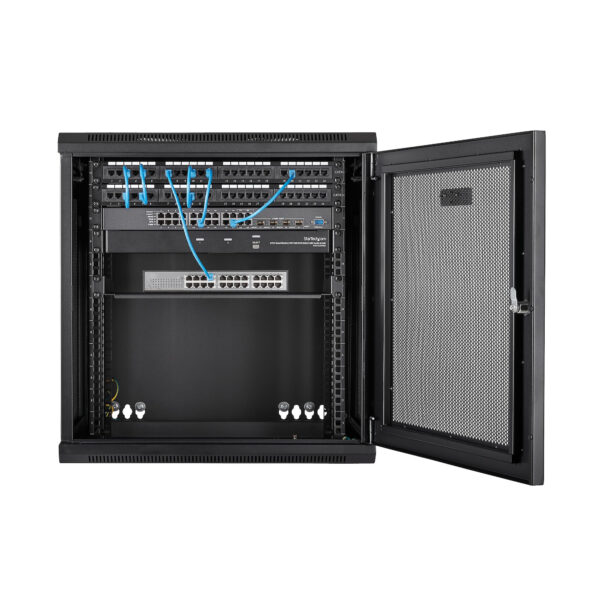 StarTech.com 4-Post 12U Wall Mount Network Cabinet with 1U Shelf, 19" StarTech.com 4-Post 12U Wall Mount Network Cabinet with 1U Shelf, 19"