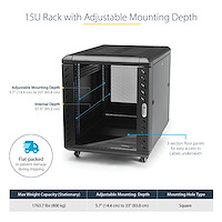 StarTech.com 4-Post 15U Server Rack Cabinet, Lockable 19" Data Rack StarTech.com 4-Post 15U Server Rack Cabinet, Lockable 19" Data Rack