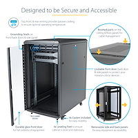 StarTech.com 4-Post 18U Server Rack Cabinet, Lockable 19" Data Rack StarTech.com 4-Post 18U Server Rack Cabinet, Lockable 19" Data Rack