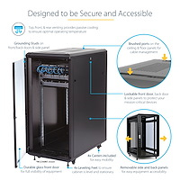 StarTech.com 4-Post 25U Server Rack Cabinet, Lockable 19" Data Rack StarTech.com 4-Post 25U Server Rack Cabinet, Lockable 19" Data Rack