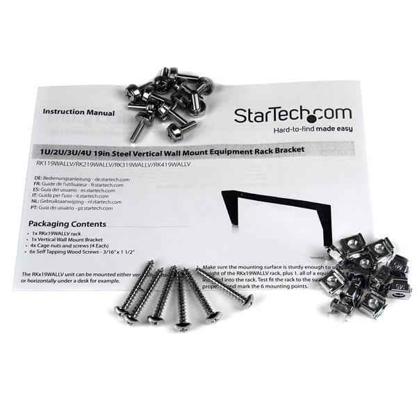 StarTech.com 4U 19in Steel Vertical Wall Mount Equipment Rack Bracket StarTech.com 4U 19in Steel Vertical Wall Mount Equipment Rack Bracket