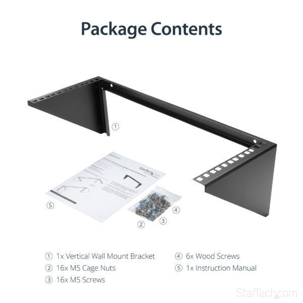 StarTech.com 4U 19in Steel Vertical Wall Mount Equipment Rack Bracket StarTech.com 4U 19in Steel Vertical Wall Mount Equipment Rack Bracket