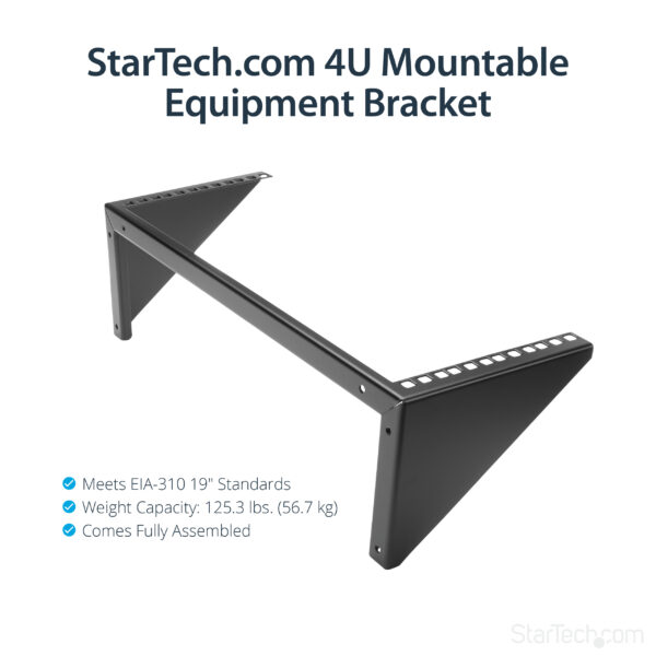 StarTech.com 4U 19in Steel Vertical Wall Mount Equipment Rack Bracket StarTech.com 4U 19in Steel Vertical Wall Mount Equipment Rack Bracket