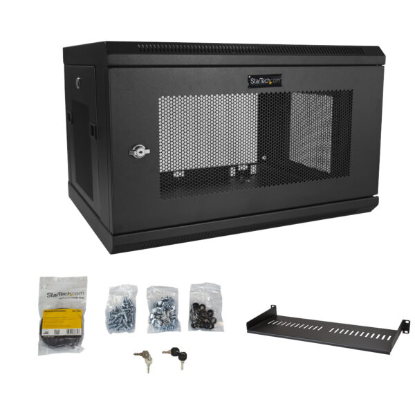 StarTech.com 2-Post 6U Wall Mount Network Cabinet with 1U Shelf, 19" StarTech.com 2-Post 6U Wall Mount Network Cabinet with 1U Shelf, 19"