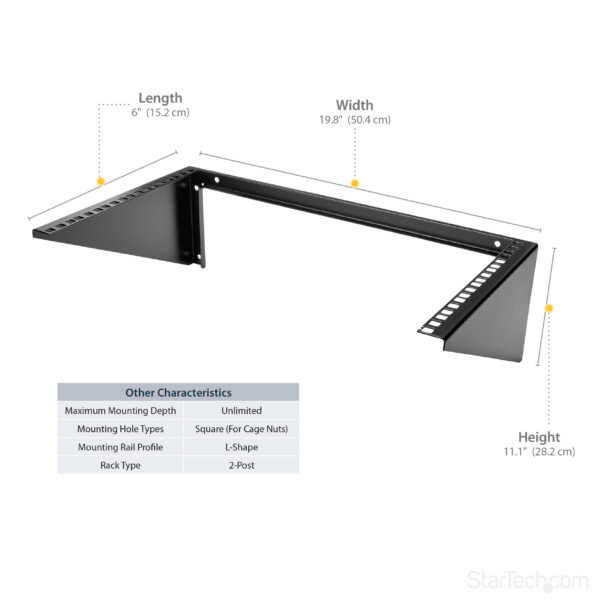 StarTech.com Vertical Wall-Mount Server Rack - Solid Steel - 6U StarTech.com Vertical Wall-Mount Server Rack - Solid Steel - 6U