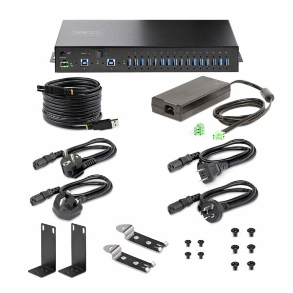 StarTech.com 16-Port Industrial USB 5Gbps Hub with Power Adapter, StarTech.com 16-Port Industrial USB 5Gbps Hub with Power Adapter,