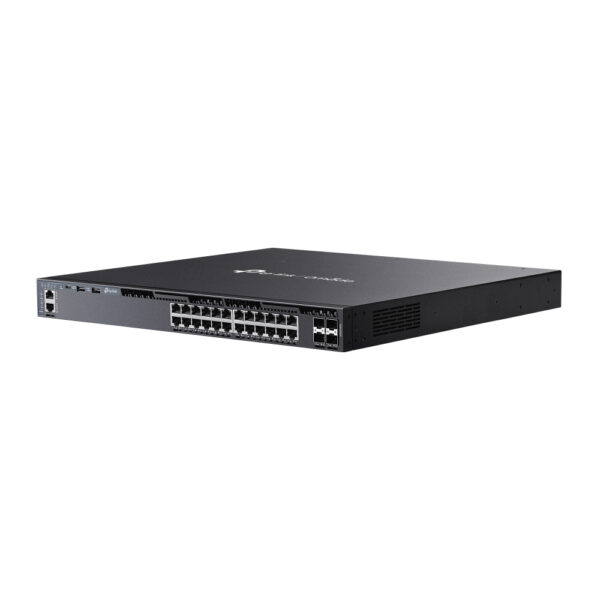 TP-Link Omada 24-Port Gigabit Stackable L3 Managed PoE+ Switch with 4 TP-Link Omada 24-Port Gigabit Stackable L3 Managed PoE+ Switch with 4