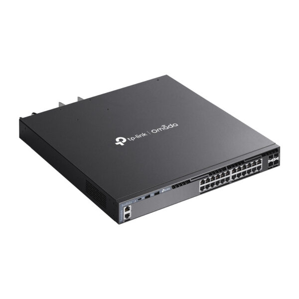 TP-Link Omada 24-Port Gigabit Stackable L3 Managed PoE+ Switch with 4 TP-Link Omada 24-Port Gigabit Stackable L3 Managed PoE+ Switch with 4