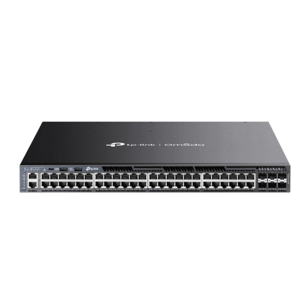 TP-Link Omada 48-Port Gigabit Stackable L3 Managed PoE+ Switch with 6 TP-Link Omada 48-Port Gigabit Stackable L3 Managed PoE+ Switch with 6