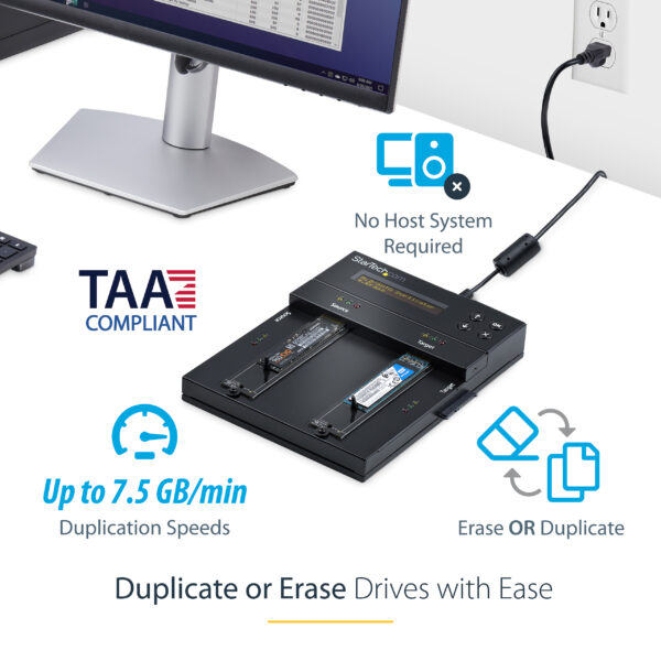 StarTech.com Standalone M.2 SATA & M.2 NVMe Duplicator and Eraser StarTech.com Standalone M.2 SATA & M.2 NVMe Duplicator and Eraser