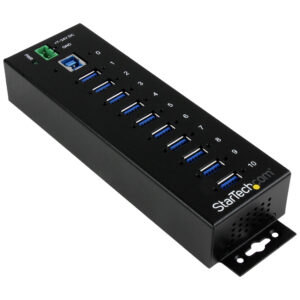 StarTech.com 10-Port Industrial USB 3.0 Hub - ESD and Surge StarTech.com 10-Port Industrial USB 3.0 Hub - ESD and Surge