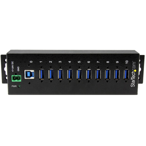 StarTech.com 10-Port Industrial USB 3.0 Hub - ESD and Surge StarTech.com 10-Port Industrial USB 3.0 Hub - ESD and Surge