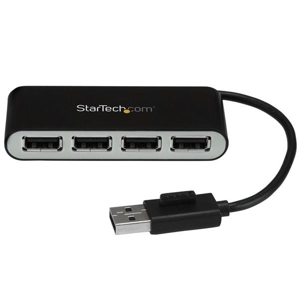 StarTech.com 4-Port Portable USB 2.0 Hub with Built-in Cable StarTech.com 4-Port Portable USB 2.0 Hub with Built-in Cable