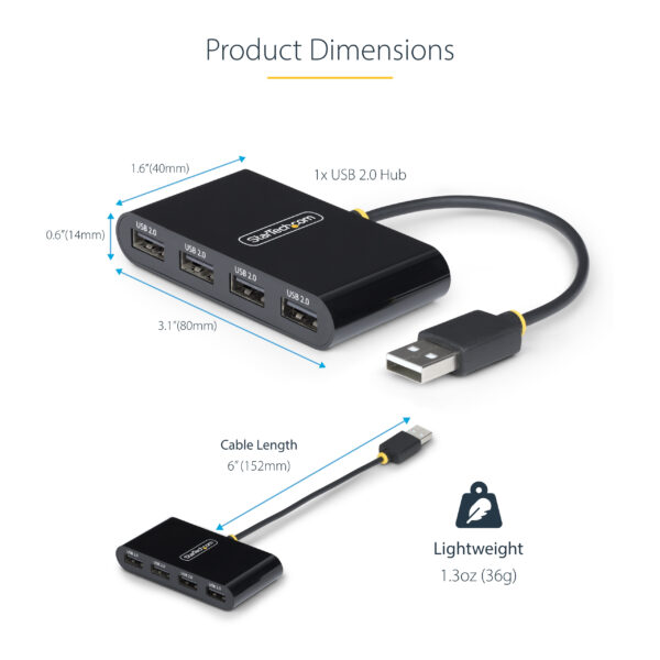 StarTech.com ST4200MINI2-USB-HUB interface hub USB 2.0 480 Mbit/s