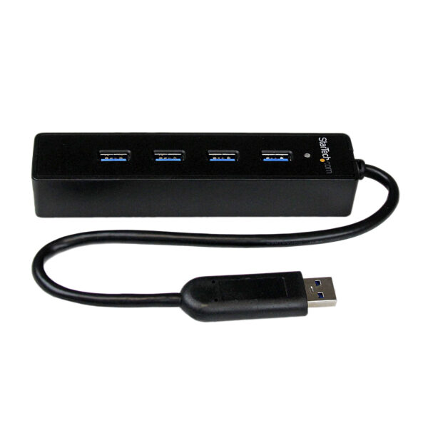 StarTech.com 4 Port Portable SuperSpeed USB 3.0 Hub with Built-in
