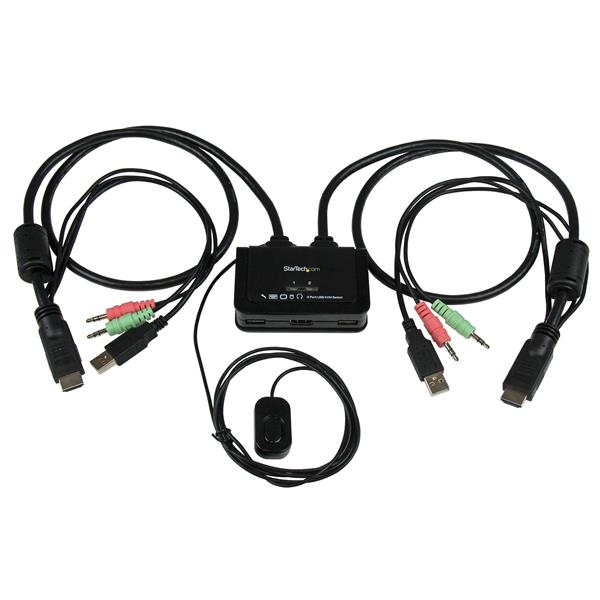 StarTech.com 2 Port USB HDMI Cable KVM Switch with Audio and Remote StarTech.com 2 Port USB HDMI Cable KVM Switch with Audio and Remote
