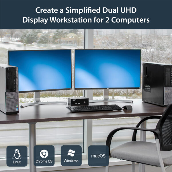 StarTech.com 2-Port DisplayPort Dual-Monitor KVM Switch - 4K 60Hz StarTech.com 2-Port DisplayPort Dual-Monitor KVM Switch - 4K 60Hz