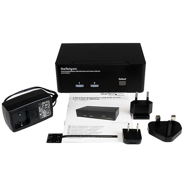 StarTech.com 2 Port Dual DisplayPort USB KVM Switch with Audio & USB StarTech.com 2 Port Dual DisplayPort USB KVM Switch with Audio & USB