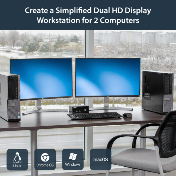 StarTech.com 2 Port Dual DisplayPort USB KVM Switch with Audio & USB StarTech.com 2 Port Dual DisplayPort USB KVM Switch with Audio & USB