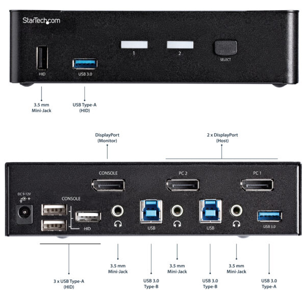 StarTech.com 2 Port DisplayPort KVM Switch - 4K 60Hz - Single Display StarTech.com 2 Port DisplayPort KVM Switch - 4K 60Hz - Single Display