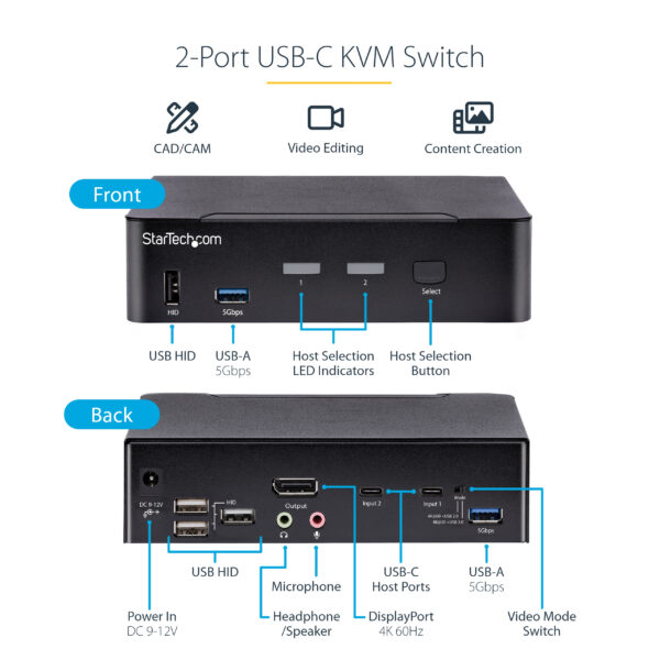 StarTech.com SV231DPUCA KVM switch Black StarTech.com SV231DPUCA KVM switch Black