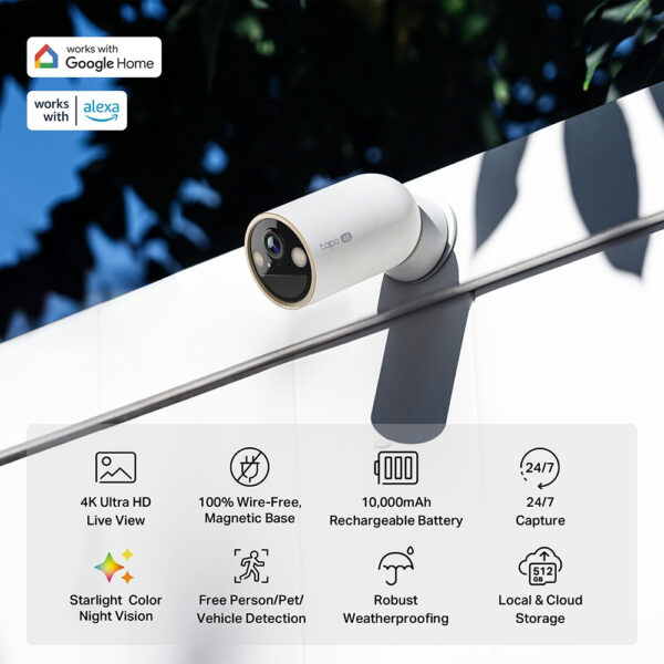 TP-Link Tapo Wire-Free Indoor/Outdoor Security Camera SPEC:4K UHD TP-Link Tapo Wire-Free Indoor/Outdoor Security Camera SPEC:4K UHD