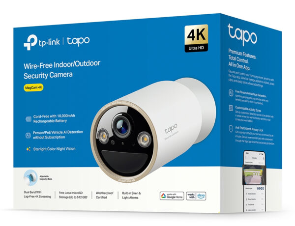 TP-Link Tapo Wire-Free Indoor/Outdoor Security Camera SPEC:4K UHD TP-Link Tapo Wire-Free Indoor/Outdoor Security Camera SPEC:4K UHD