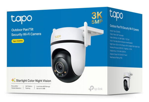 TP-Link Outdoor Pan/Tilt Security Wi-Fi Camera SPEC: 3K 5MP